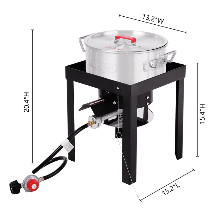 Feast Premium 30 Qt. Turkey And 10 Fish Fryer Boiler Steamer Set Btu Burner - Diamond Home USA