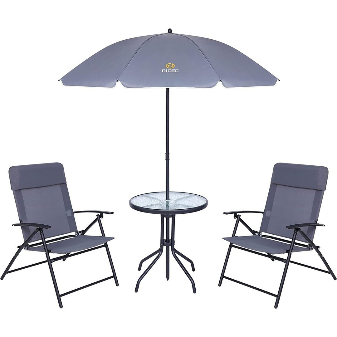 4-Piece Bistro Set Patio Dining Garden Outdoor Table with Tilted Removable