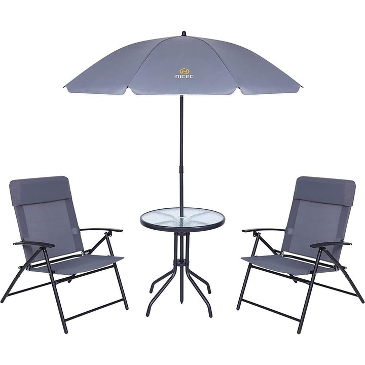 4-Piece Bistro Set Patio Dining Garden Outdoor Table with Tilted Removable