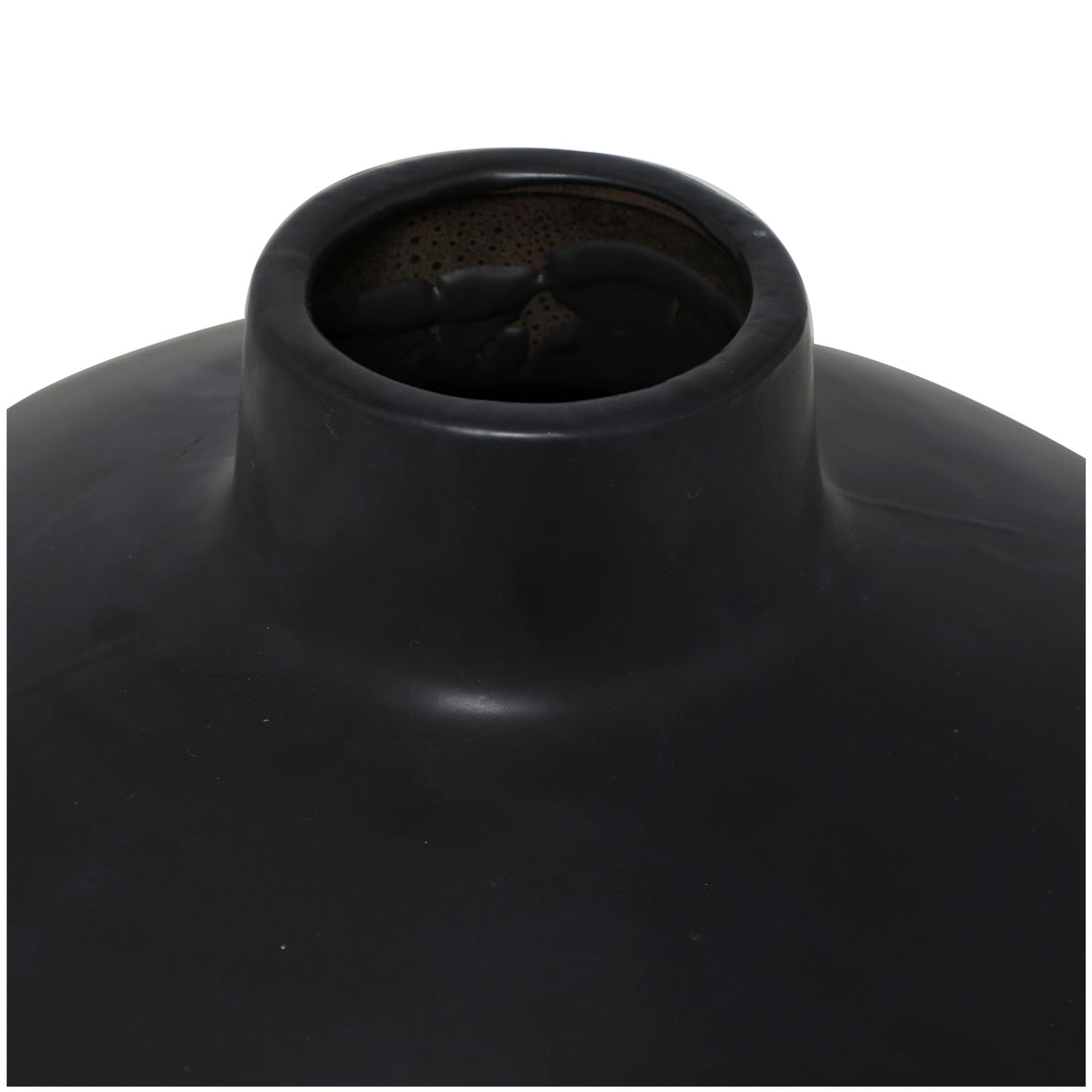 Black Ceramic Matte Vase - Diamond Home USA