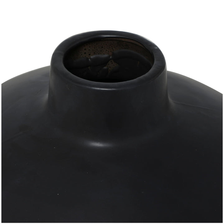 Black Ceramic Matte Vase - Diamond Home USA