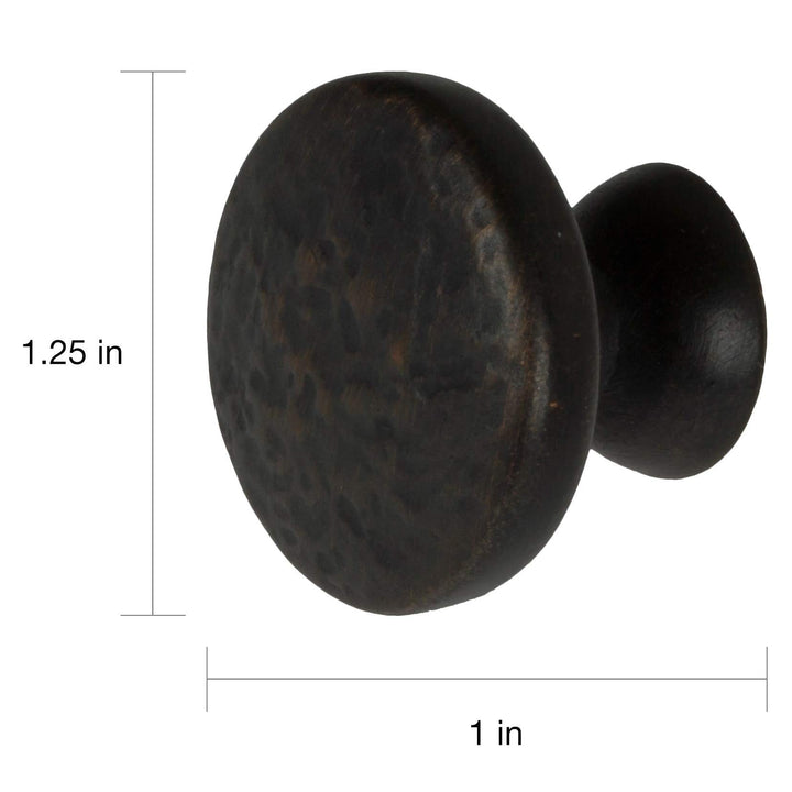 1.25 inch Oil Rubbed nze Round Hammered Finish Cabinet Knobs (Pack of 10) - Diamond Home USA