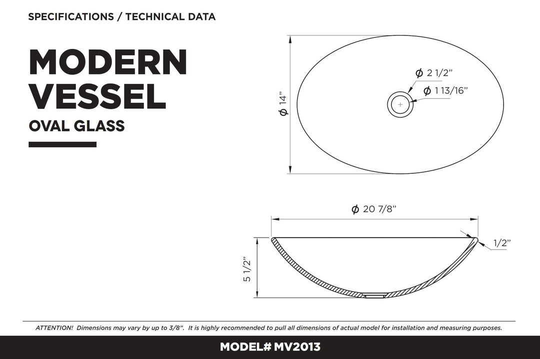 Fine Fixtures modern glass Vessel Oval 20 X 14 in Gold - Diamond Home USA
