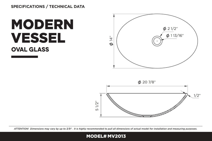 Fine Fixtures modern glass Vessel Oval 20 X 14 in Gold - Diamond Home USA