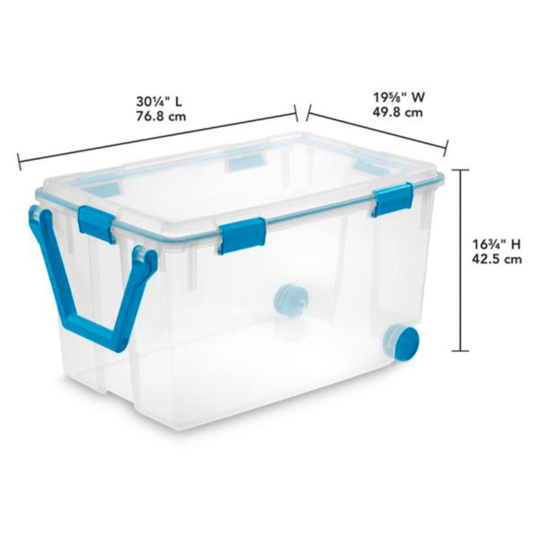 Sterilite 120 Qt Wheeled Gasket Box Stackable Storage Bin with Latching Lid - Diamond Home USA