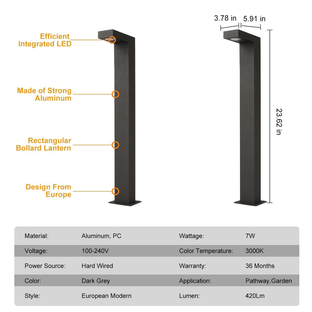 Outdoor Pathway Led Light Landscape Lighting 7w 23.62in Brown - Diamond Home USA