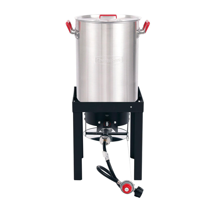 Feast Premium 30 Qt. Turkey And 10 Fish Fryer Boiler Steamer Set Btu Burner