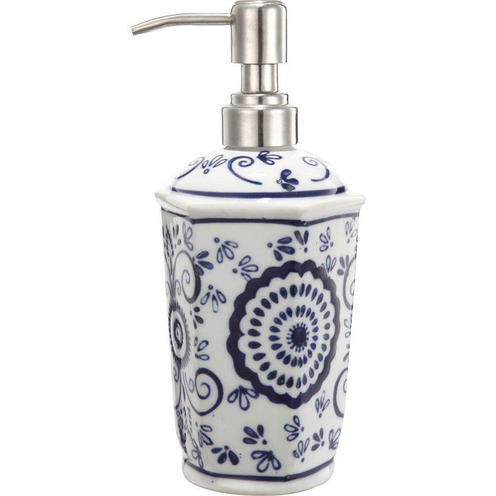 4-Piece Bathroom Accessories Set Blue Geometric Modern Contemporary Victorian