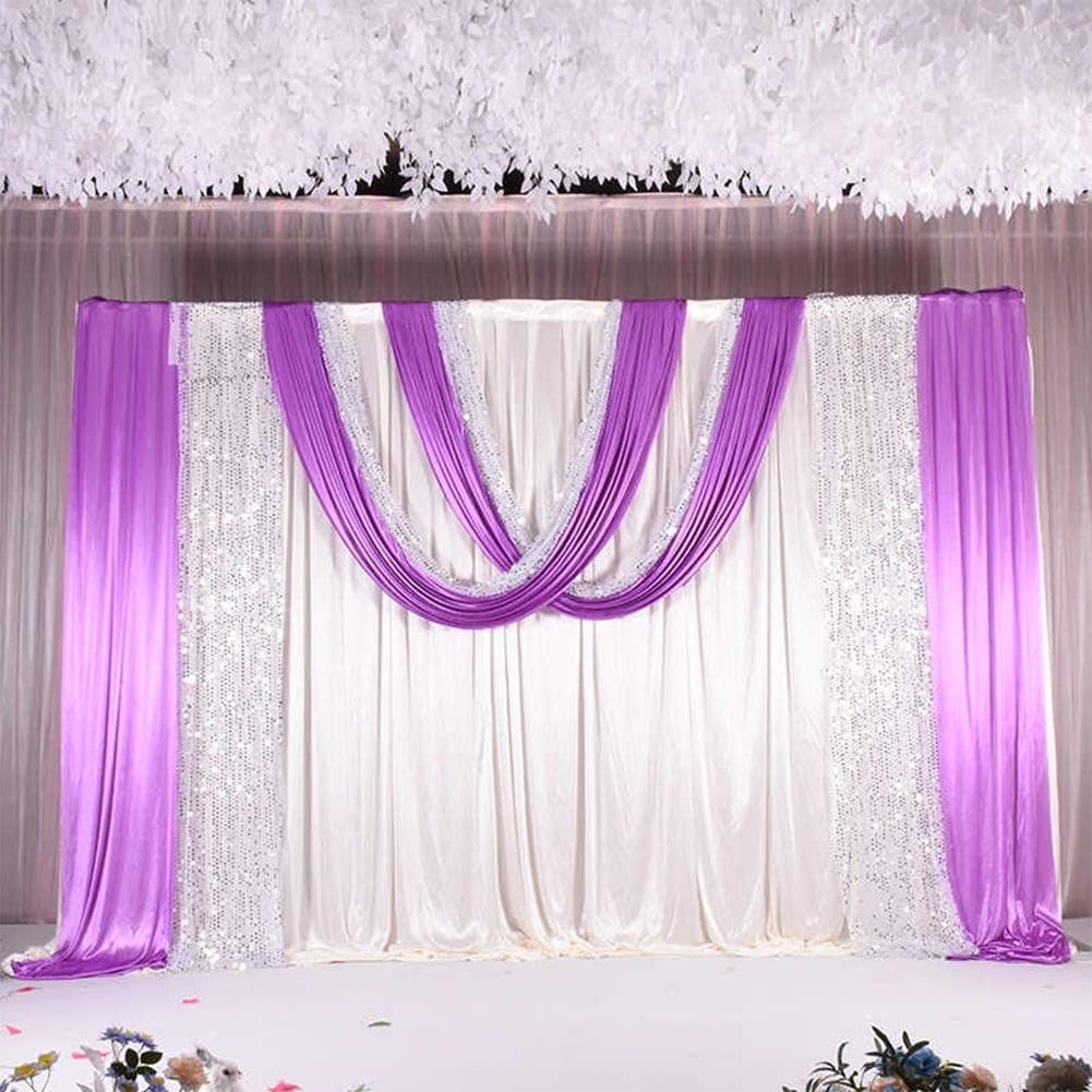 10ft 4 Post Heavy Duty Wedding Backdrop Stage Stand Canopy Tent White Modern - Diamond Home USA