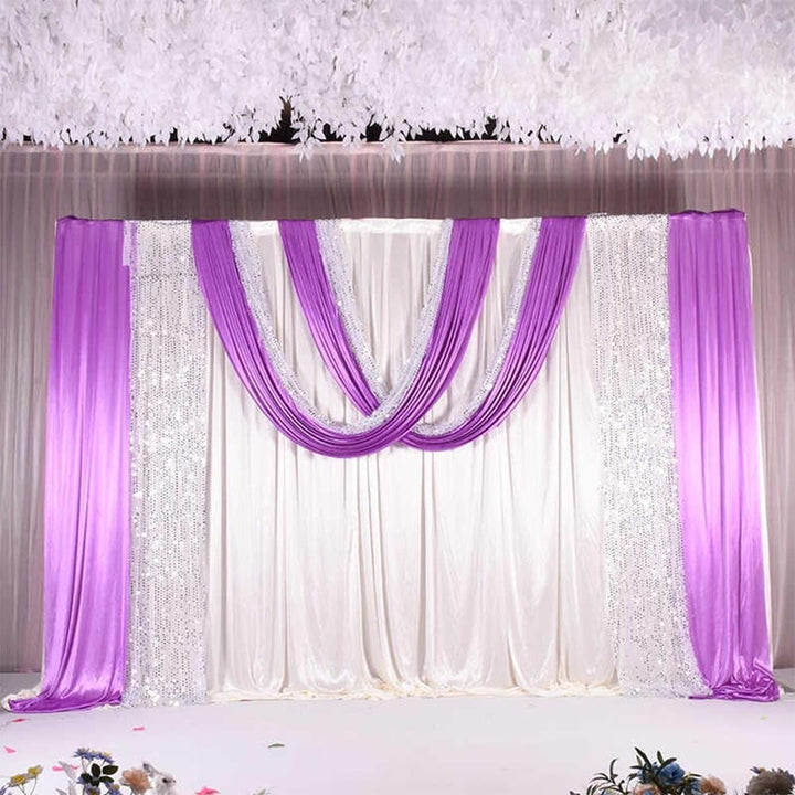 10ft 4 Post Heavy Duty Wedding Backdrop Stage Stand Canopy Tent White Modern - Diamond Home USA
