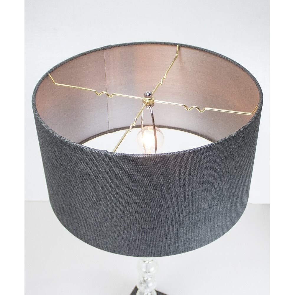Granite Grey Burlap Shallow Drum Lampshade 18x18x10 Modern Contemporary - Diamond Home USA