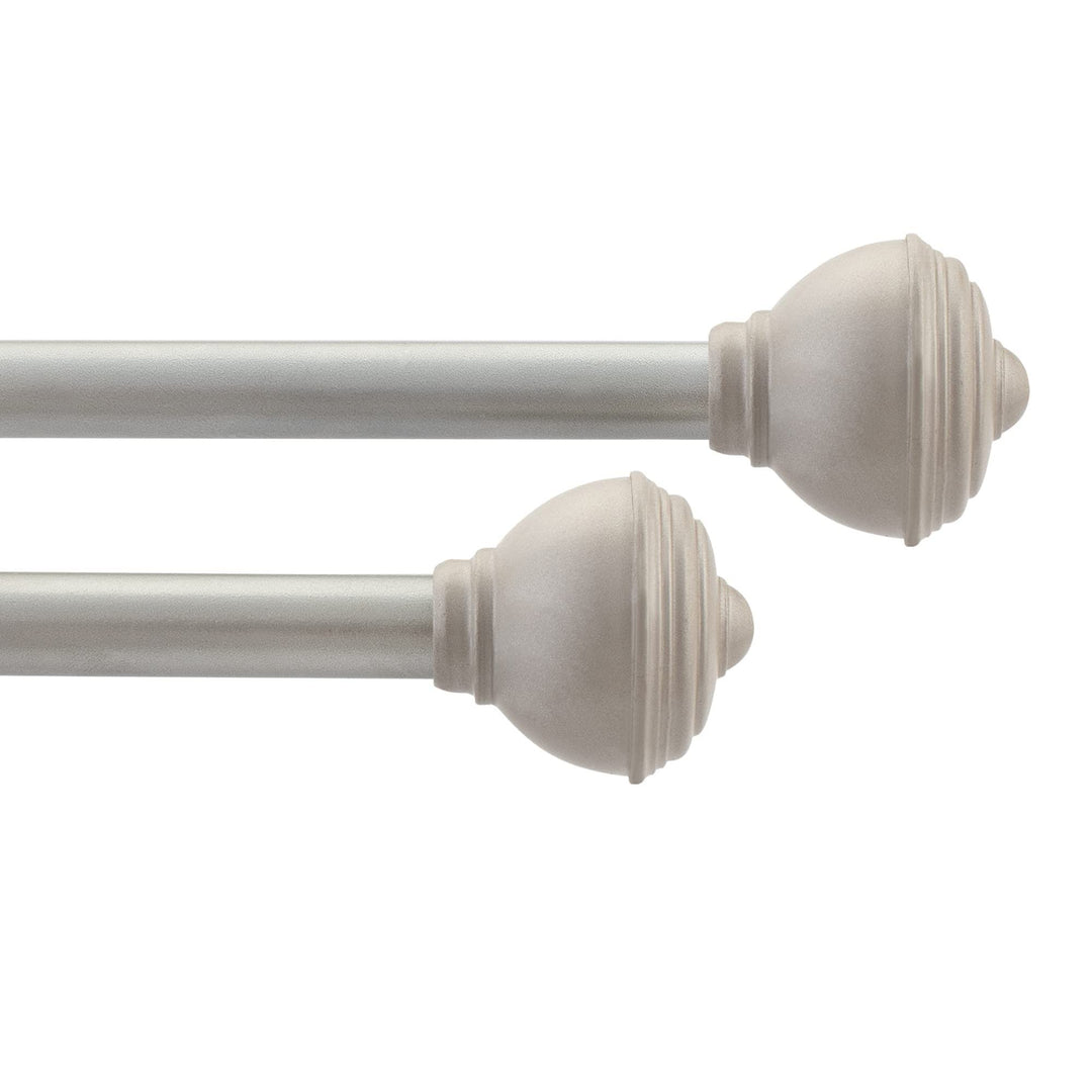Window 2 Pack Single Curtain Rod With Urn Finials Brackets Set 28" To 48" 5/8 - Diamond Home USA