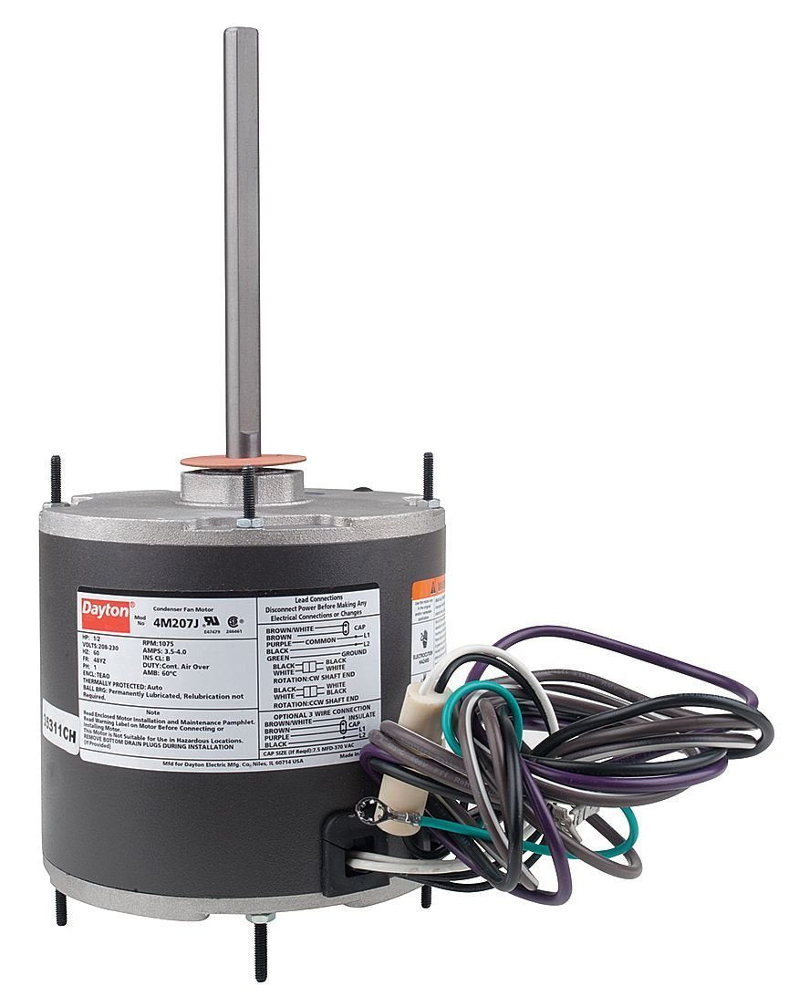 Dayton 4M207 Fan Motor Degrees_Fahrenheit to Volts Amps (