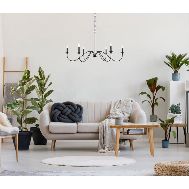 Elegant Furniture & Lighting Rohan Collection 6-Light Chandelier