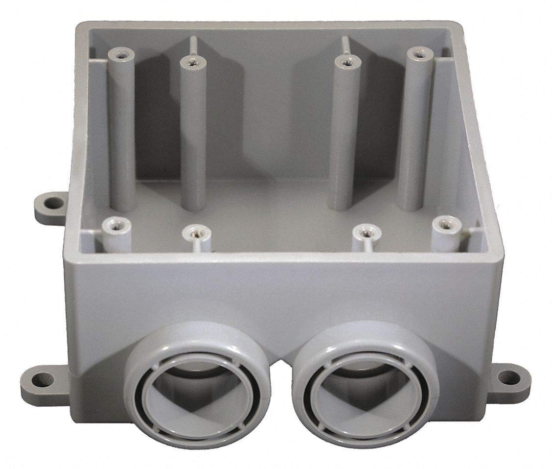 Cantex Weatherproof Electrical Box 2-Gang 2-Inlet PVC - 5133391