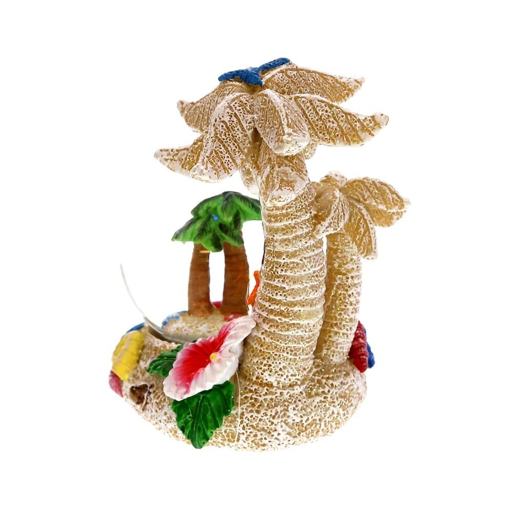 Beach Palm Tree Snow Globe with Sparkling Glitter Multi Color Novelty Glass - Diamond Home USA