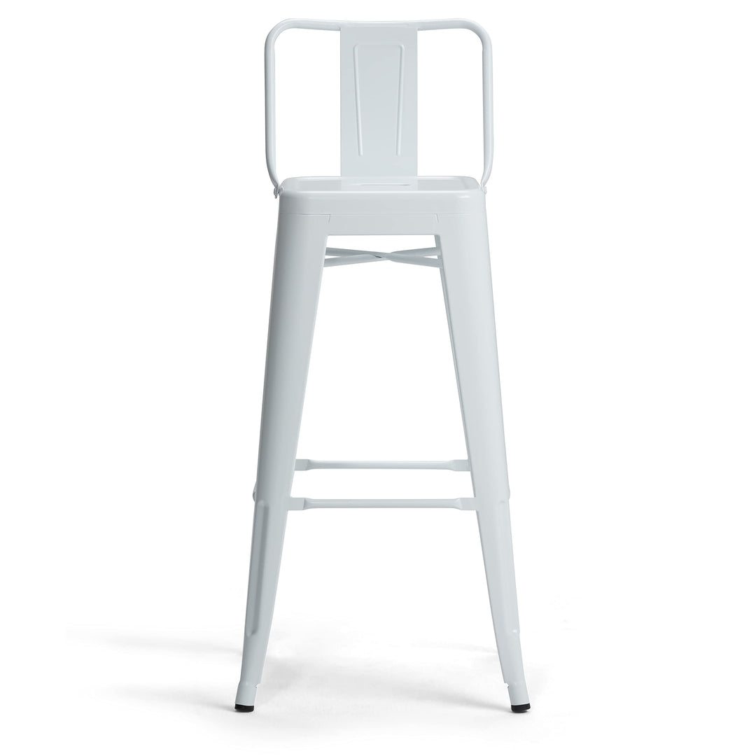 SIMPLIHOME Rayne Metal 30 inch Bar Stool (Set of 2) in White for the Dining Room - Diamond Home USA