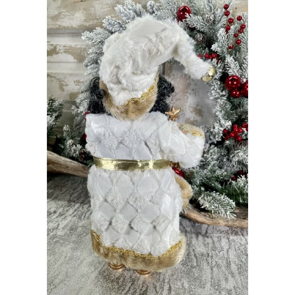 Santa's Workshop 15" Black Claus 15 White Resin - Diamond Home USA