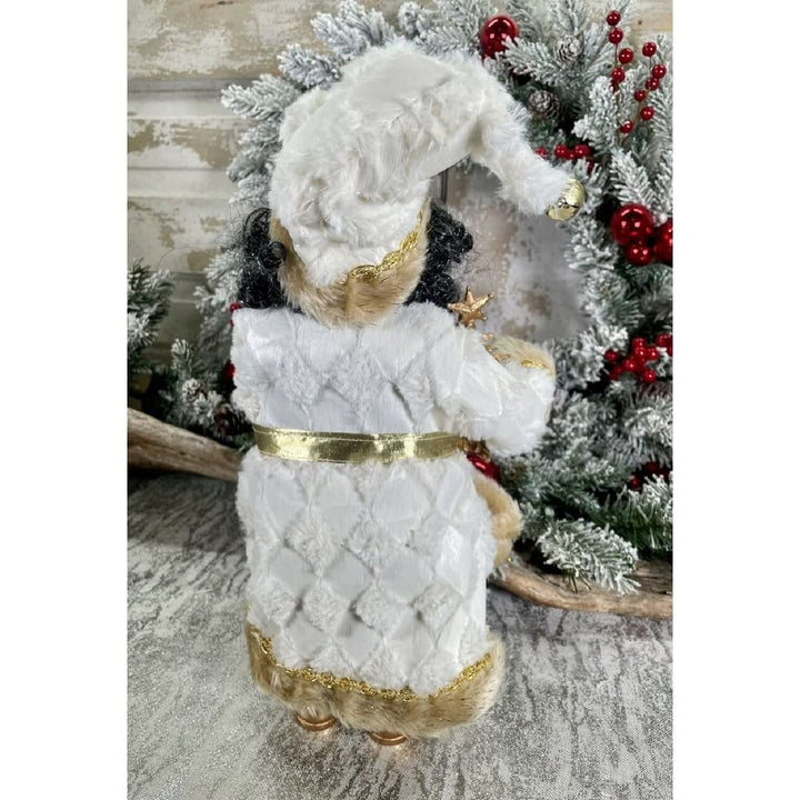 Santa's Workshop 15" Black Claus 15 White Resin - Diamond Home USA