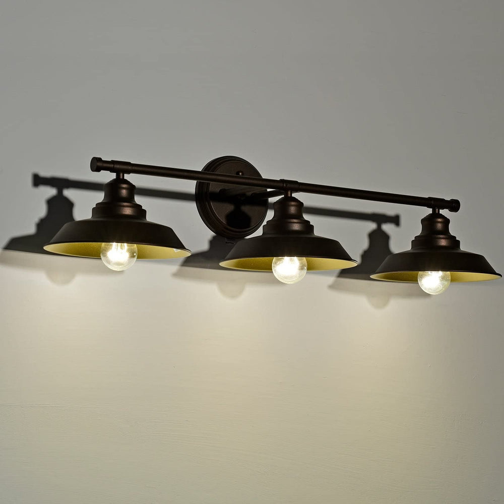 3 Light Oil Rubbed Bronze Vanity Brown Modern Contemporary Metal Steel - Diamond Home USA