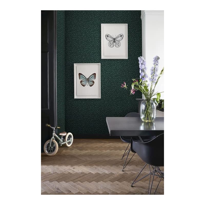 Green Leopard Skin Wallpaper 20.9 X Animal Print Wildlife Washable - Diamond Home USA