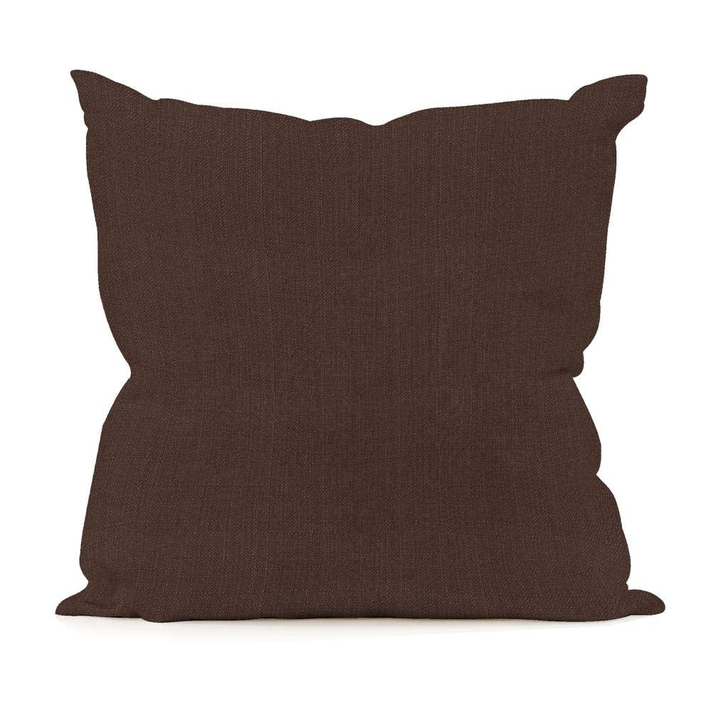 Chocolate 20-inch Square Pillow Brown Solid Color Modern Contemporary