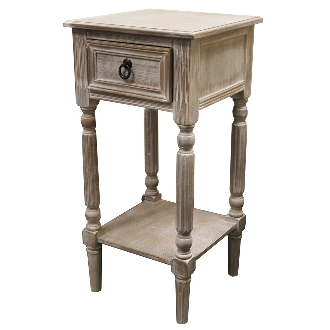 Urban Designs 7752369 Ella Rustic Weathered Wooden Night Stand Accent Table