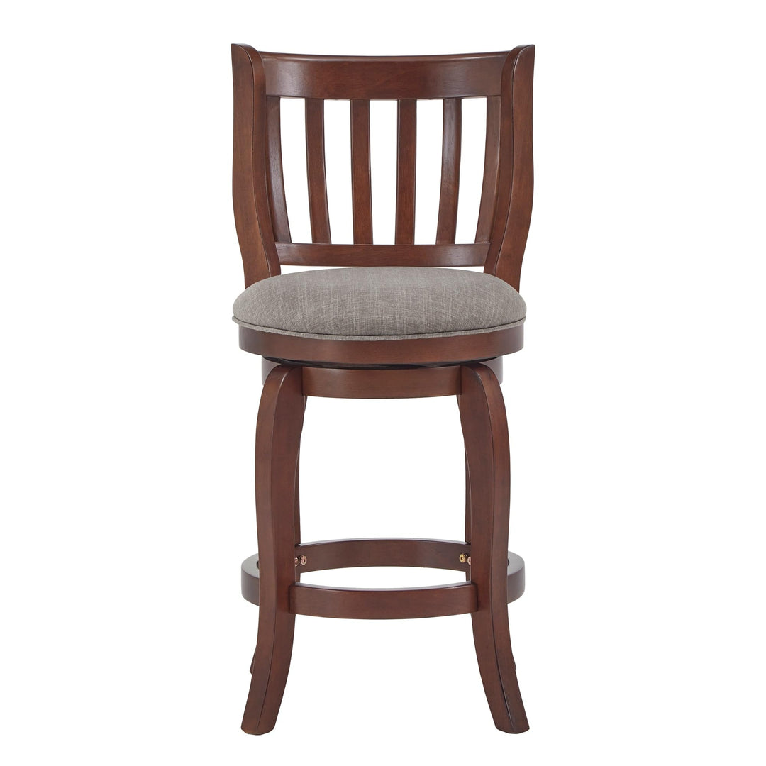 Inspire Q Ali Modern Linen High Back Swivel Stool by Classic Grey - Diamond Home USA