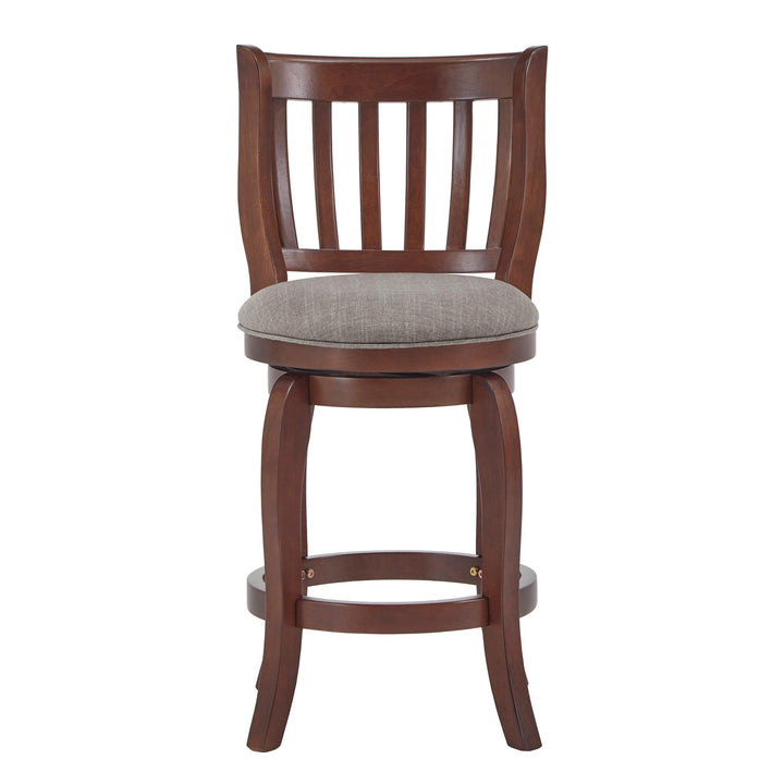Inspire Q Ali Modern Linen High Back Swivel Stool by Classic Grey - Diamond Home USA