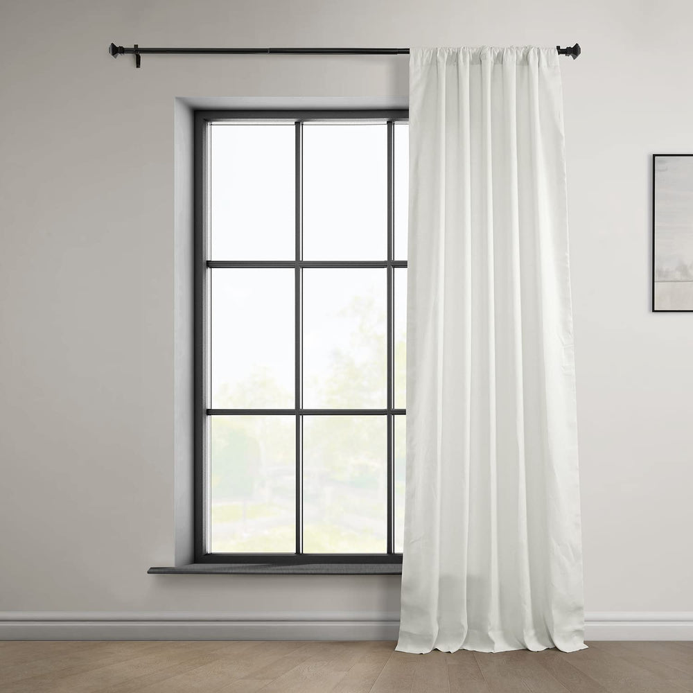 HPD Half Price Drapes 100% Euro Linen Room Darkening Curtains for Bedroom & 50 X 108 - Warm White - Diamond Home USA