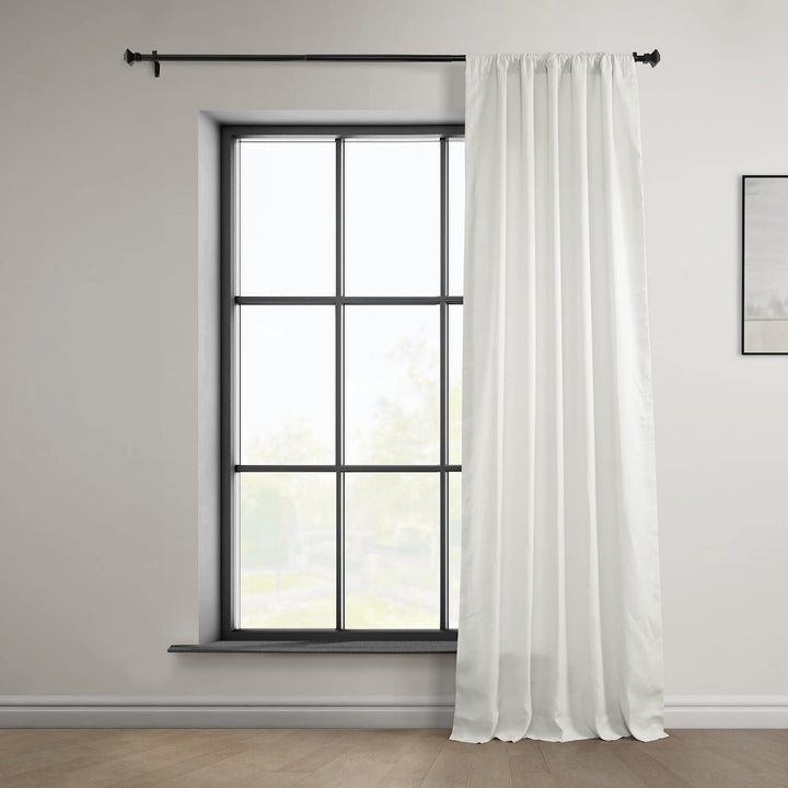 HPD Half Price Drapes 100% Euro Linen Room Darkening Curtains for Bedroom & 50 X 108 - Warm White - Diamond Home USA