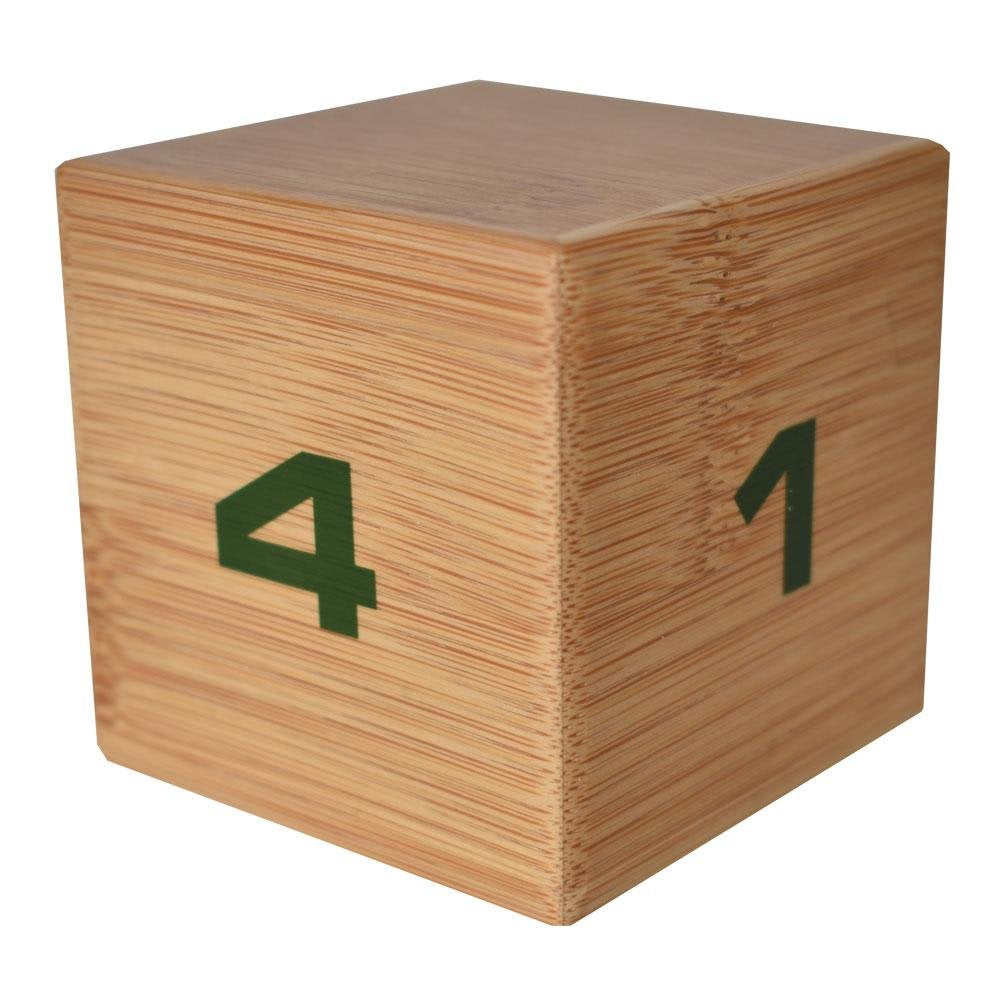 The Miracle TimeCube Timer Natural Bamboo Wood 1 2 3 and 4 Minutes for Time - Diamond Home USA