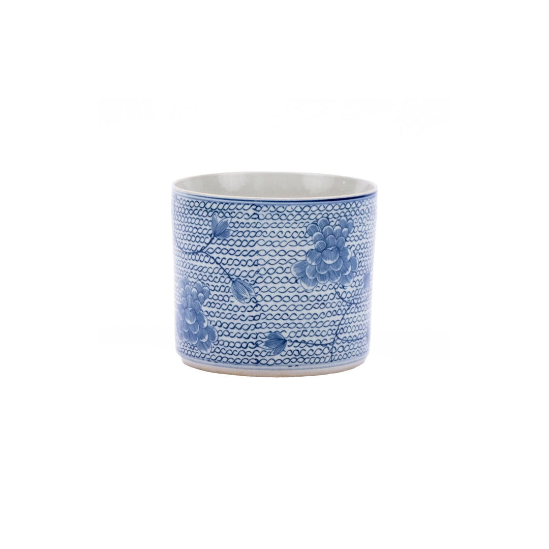 Blue White Chain Orchid Pot Porcelain - Diamond Home USA
