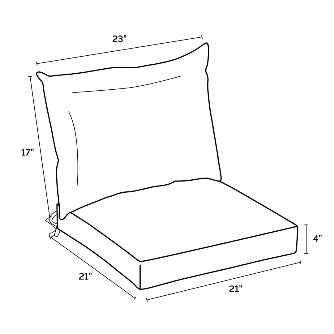 Arden Selections Outdoor Dining Chair Cushion 21 x 21 Rain-Proof Fade - Diamond Home USA