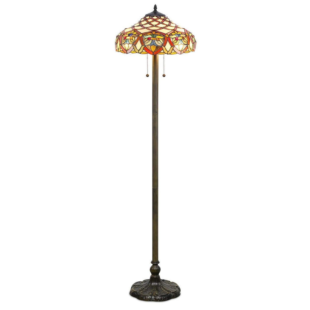 Tiffany-Style Baroque Floor Lamp Brown Tiffany Traditional Bronze