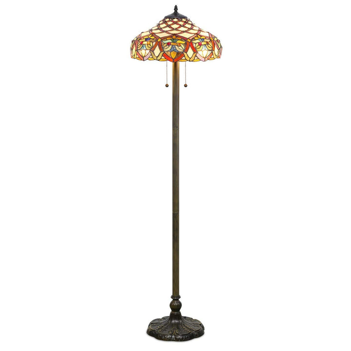 Tiffany-Style Baroque Floor Lamp Brown Tiffany Traditional Bronze