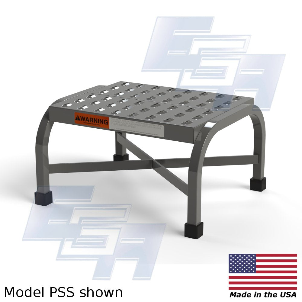 EGA Products Step Stool [Made in USA] Perforated Tread Welded OSHA Compliant - Diamond Home USA