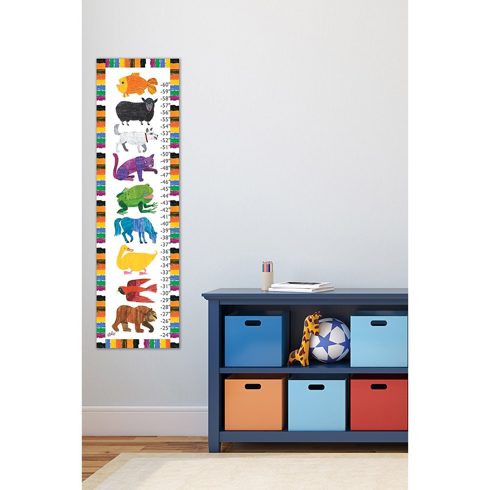 Marmont Hill Eric Carle 'Animals' Canvas Growth Chart 12" x 42" - Diamond Home USA
