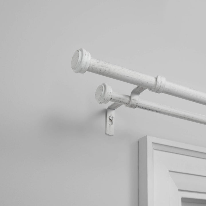 Exclusive Home Curtains ER1025-04 66120 Topper Double Curtain Rod and Finial Set