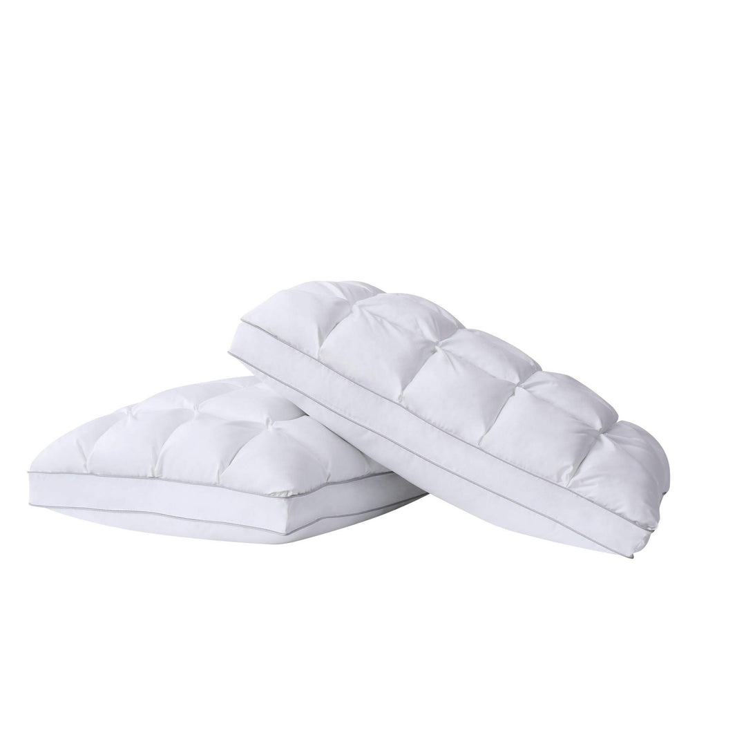 Charisma Luxe Down Alternative Gel Filled Chamber 2-Pack Pillow - White - King - Diamond Home USA