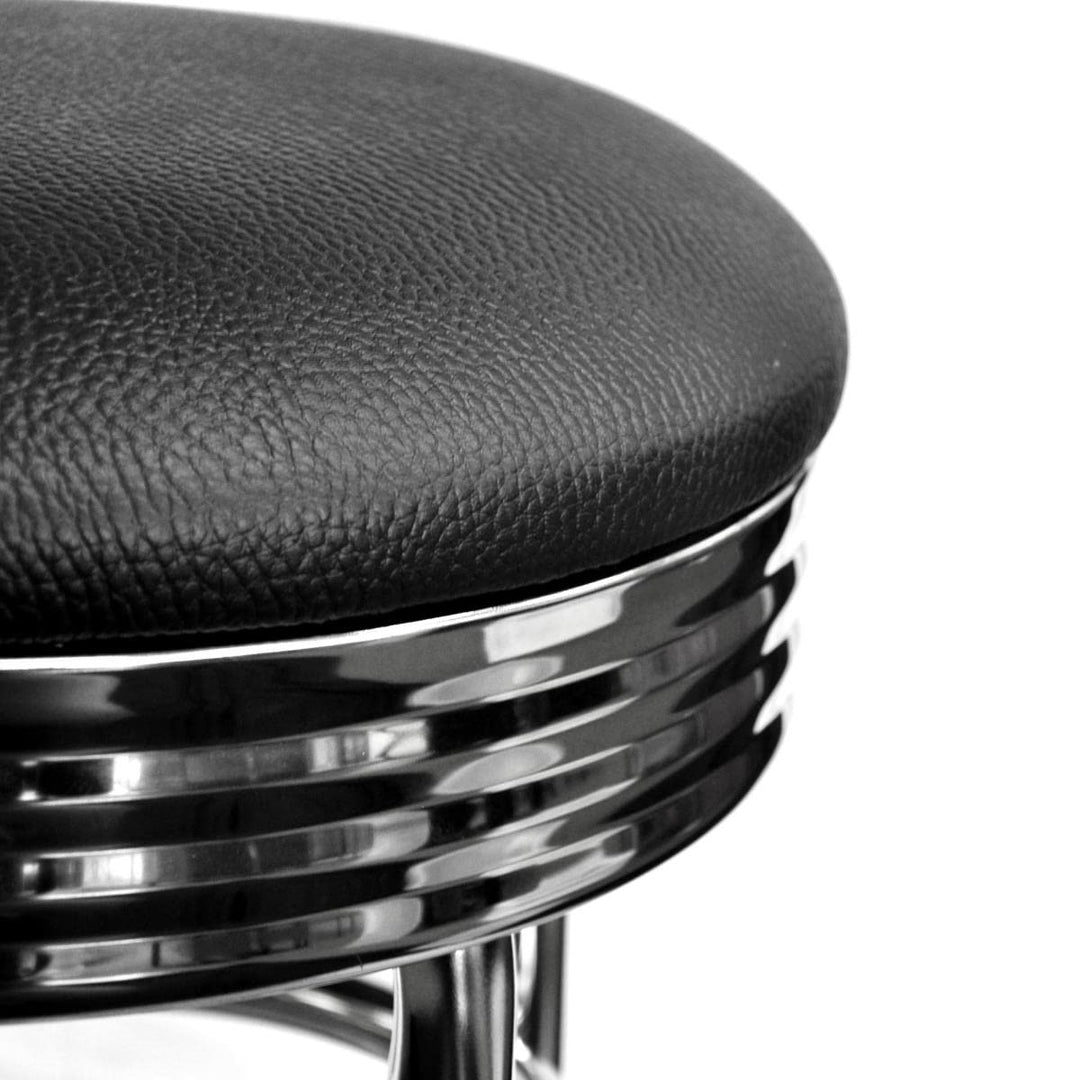 Trinity Chrome Swivel Barstool 29-Inch Black - Diamond Home USA