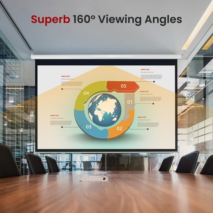 Pyle Manual Pull-Down Projector Screen - Universal 72-inch Roll-Down Retractable - Diamond Home USA