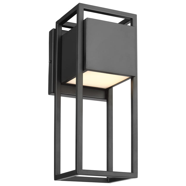 Supreme 18w Led Medium Wall Lantern Matte Black Finish Modern Contemporary Glass