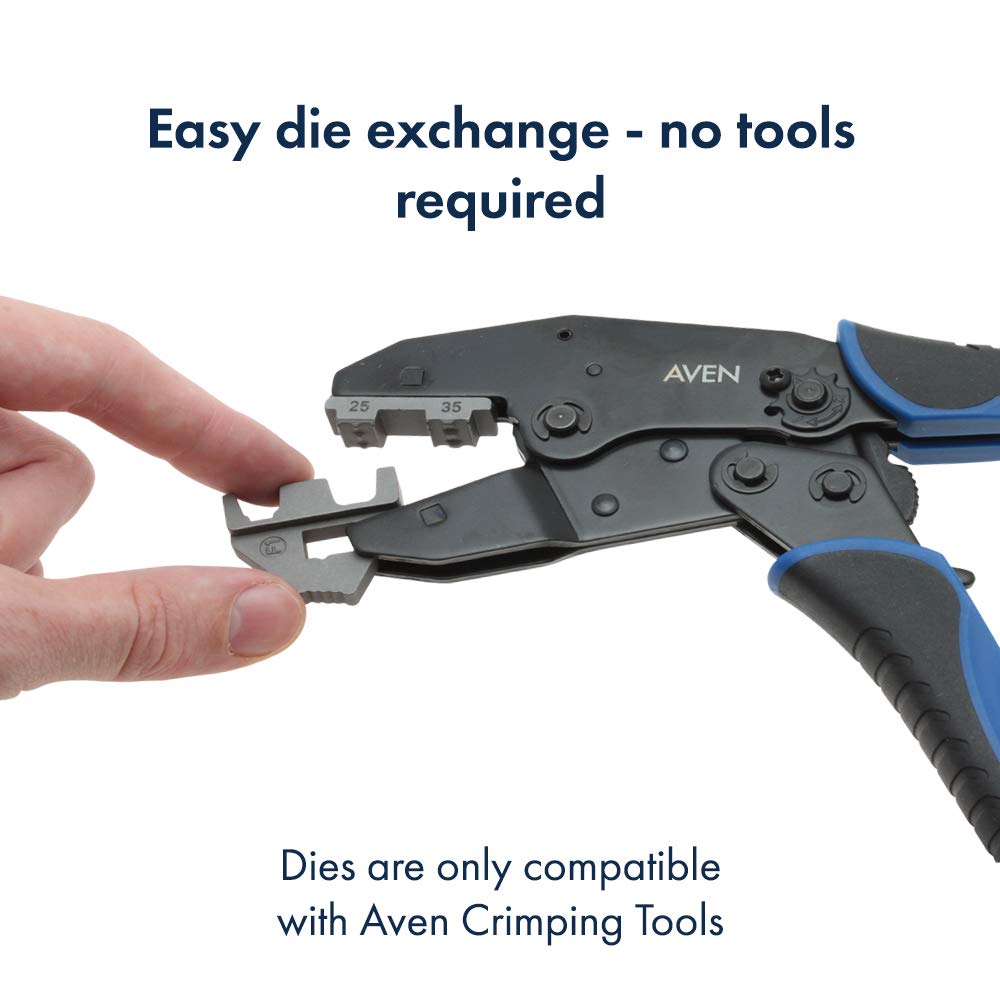 Aven 10187D Replacement Crimping Die F1 for Large Insulated Ferrules AWG 2/4 - Diamond Home USA