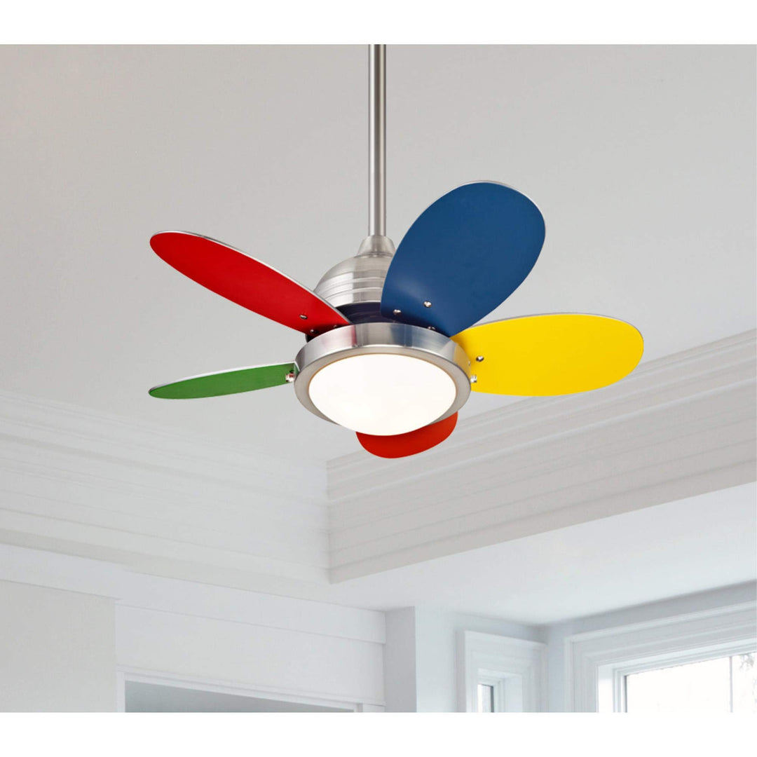 Westinghouse 7223600 Roundabout Indoor Ceiling Fan with Light 30 Inch Brushed - Diamond Home USA