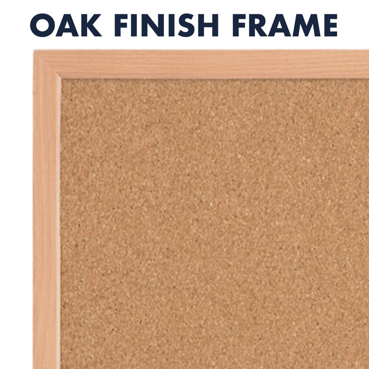 Quartet Cork Board Bulletin Board 23" x 35" Framed Corkboard Oak Frame - Diamond Home USA