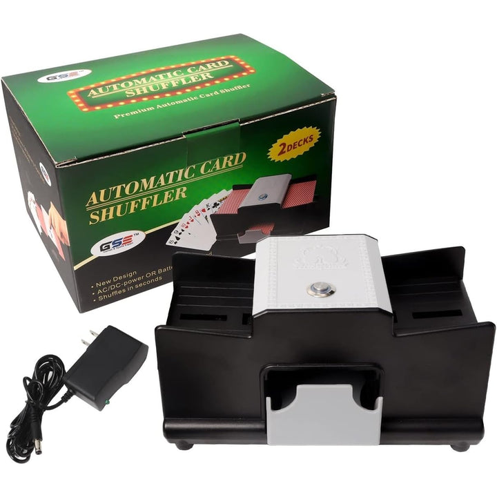2-Deck Pro Casino Automatic Card Shuffler Ac/dc-Power/Battery-Operated
