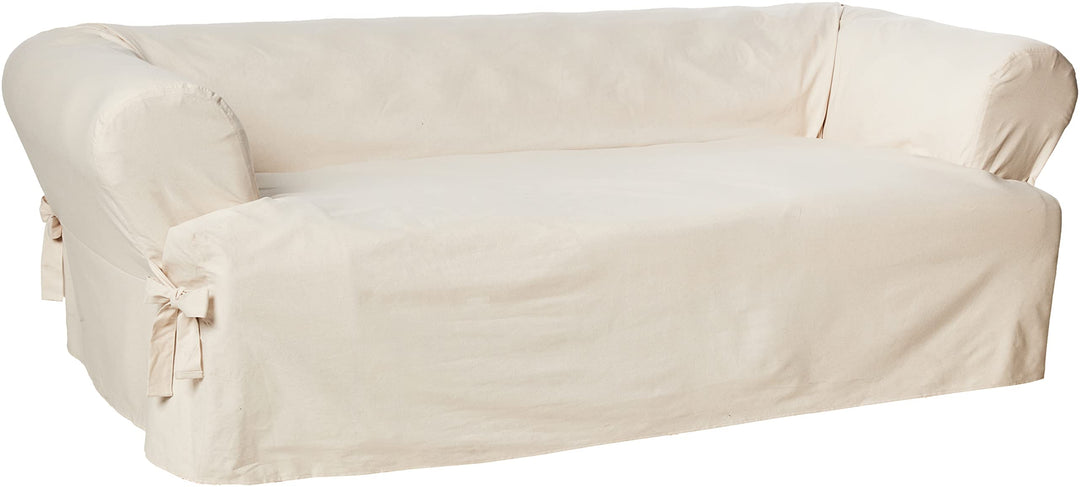 SureFit Heavyweight Cotton Duck T-Cushion a Slipcovers Heavyweight Cotton Natural