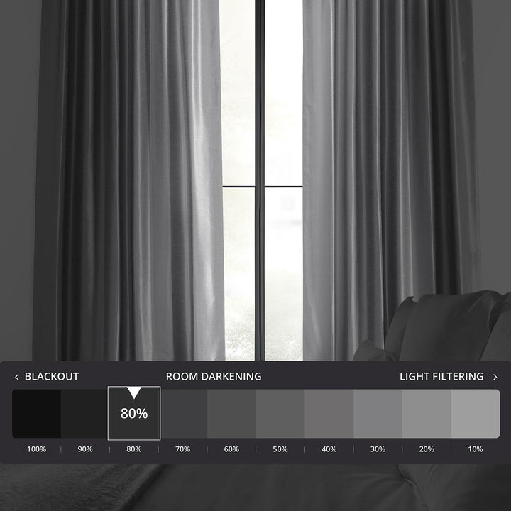Exclusive Fabrics Textured Faux Dupioni Silk Thermal Blackout Curtains (1 Panel)