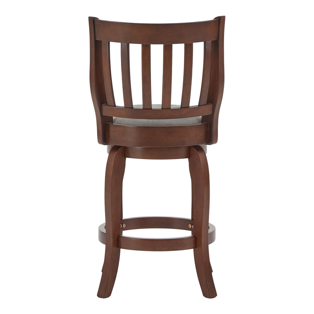 Inspire Q Ali Modern Linen High Back Swivel Stool by Classic Grey - Diamond Home USA